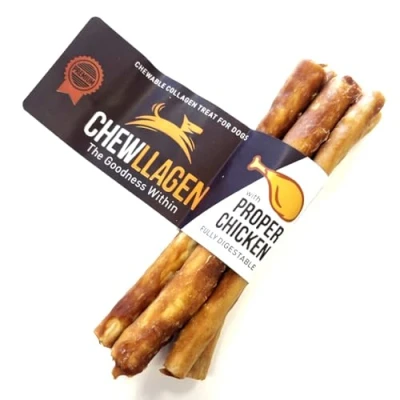 Image of Chewllagen Chicken Mini Roll 5&quot; 10mm (Pack of 1 x 5 Total) Healthy Choice Dog Chew and Treat SLCP