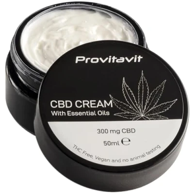 Image of Provitavit CBD Cream 300 mg per 50 ml with and Essential Oils Ease Soothe Tired Aching Muscles Joints Moisturises Skin