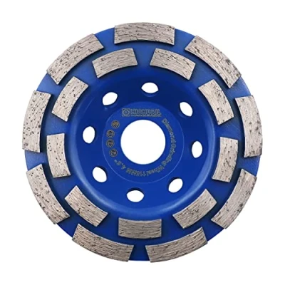 Image of HIGHDRIL Diamond Grinding Wheel Concrete Double Row 115 mm x 22.23 Cup for Stone, Concrete, Tile Adhesive, Granite, Masonry
