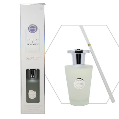 Image of Sences 1000ml Reed Diffuser White Tea &amp; Bergamot with 55cm Reeds, Perfume Bottle Design, Long Lasting Scent, Gift Boxed