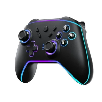Image of CSWXIO Switch Controllers Compatible with Switch/Lite/OLED, Wireless Pro Controller RGB LED, Programmable, Turbo, Dual Vibration