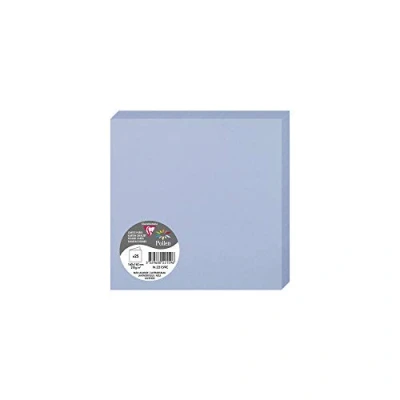 Image of Clairefontaine Ref 22159C Pollen Folded Card (Pack of 25 Sheets) 160 x 160mm Sized, 210gsm Card, Inkjet &amp; Laser Printer Compatible, Acid Free Lavender Blue