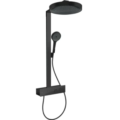 Image of Hansgrohe 26853670 Rainfinity Showerpipe 360 1jet with ShowerTablet 350, matt Black, Shower Head 360mm