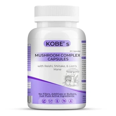 Image of Mushrooms Complex Capsules by Kobes Mushroom Supplement No fillers, Additives or Bulkers, Pure Active Ingredients