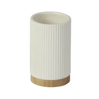 Image of Showerdrape Bondi Cream Ceramic Bathroom Tumbler