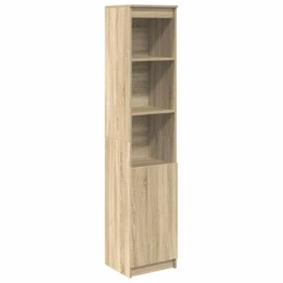 Image of vidaXL Highboard Cabinet Sonoma Oak Engineered Wood 70x35x180 cm Modern Storage for Living Room/Bedroom/Kitchen