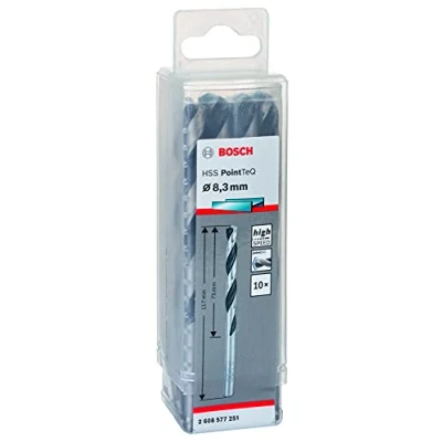 Image of Bosch Professional 10 Piece PointTeQ HSS Twist Drill Bit (for Metal, 8.3 x 75 117 mm, Driver Accessories)