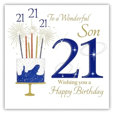 Image of Rush Design Large 21st Birthday Card Son