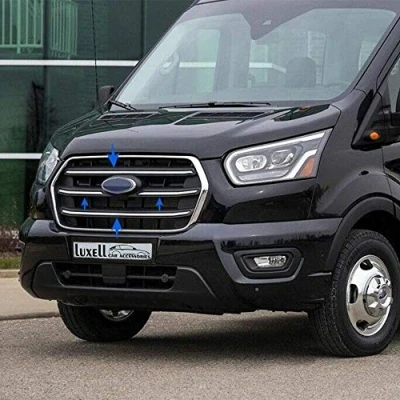 Image of Chrome Front Grill Cover Fits Transit MK8 [2019+] [4 Pieces]