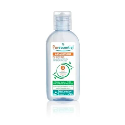 Image of Puressentiel Antibacterial Gel 80 ml Anti bacterial, viral, softening 99.9% viruses and bacteria destroyed drying aloe vera, bioalcohol, essential oils of tea tree, lemon, lavandin