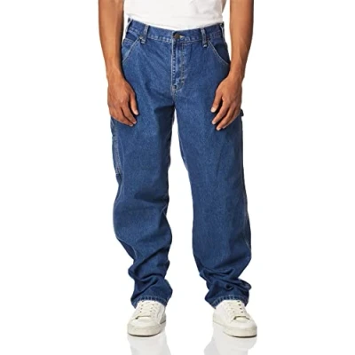 Image of Dickies Men&#039;s Relaxed Straight fit Carpenter Jean, Indigo Blue, 44W x 32L