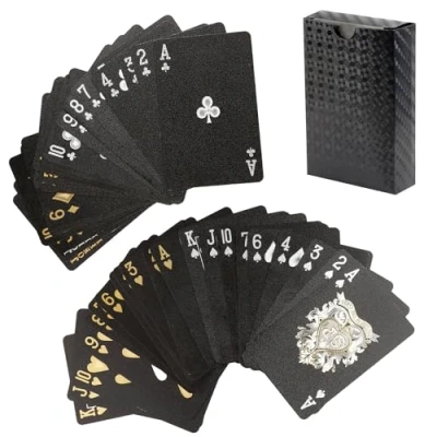 Image of Tabanzhe Plastic Playing Cards,Waterproof Cards Poker,Standard Card Decks Table Games for Home Family Birthday Wedding Camping Christmas Parties Magic Shows