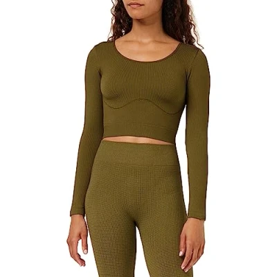Image of Sloggi Women&#039;s Ever Infused CBD Crop top LS Bustier, Martini Olive, M