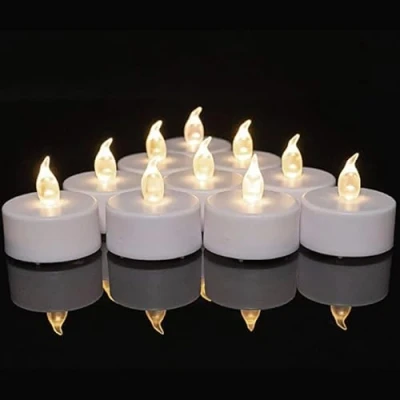 Image of Biyanuo LED Tea Lights 24 Pack Flameless Battery Candles Realistic and Bright Flashing Lights, Extra Long 200+ Hours for Wedding, Festival, Parties, Home Decorations(Warm White)