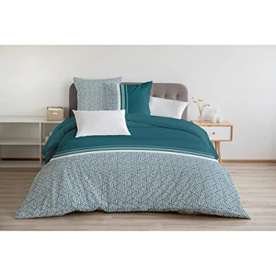 Image of Home Linge Passion 3 Piece Bedding Set 220 x 240 cm 100% Cotton 57 Thread Count Tilt Fir Celadon (HP 62558)