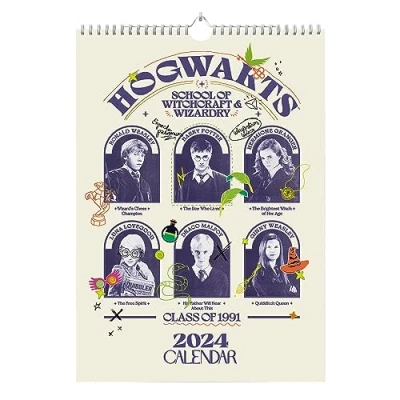 Image of Grupo Erik Harry Potter A3 Wall Calendar 2024 11.7 x 16.5 inches 29.7 42 cm 12 Month Planner Family Gifts