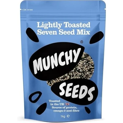Image of Munchy Seeds Lightly Toasted Seven Seed Mix, With Pumpkin, Sunflower &amp; Chia Seeds, Gluten Free High Protein Snacks, Nutritious Versatile Mixed Source Of Vegan Protein, Fibre 1kg