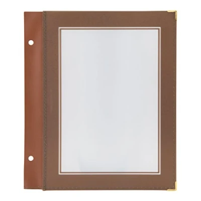 Image of Securit A4 Wood Range Menu Holder Insert Set of 5 inserts A5 Brown (CRT10)