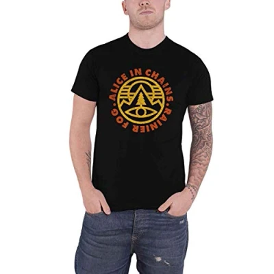 Image of Alice in Chains T Shirt Pine Emblem Band Logo Official Mens Black M