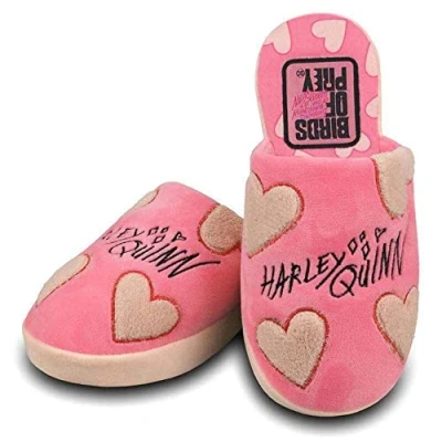 Image of Groovy Uk Harry Potter Harley Quinn Cosy Hearts Adult Mule Slippers, 5/7 UK, Pink