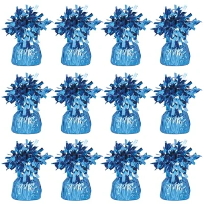 Image of Foil Helium Balloon Weights Pack of 12 Durable &amp; Colourful Light Blue for Birthdays Parties, Events Celebrations Perfect Weight Holders