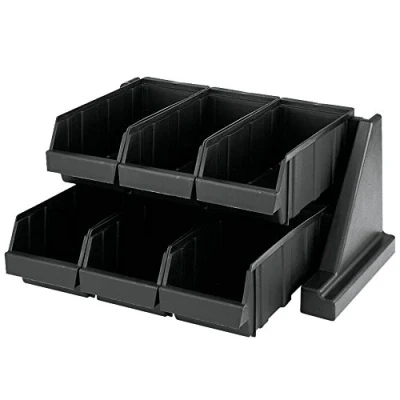 Image of Cambro 6RS6110 Versa Black 6 Bin 20&quot; x 17&quot; 9&quot; Organizer Rack