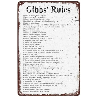 Image of Metal Tin Sign Gibbs rules Retro Cafe Bar Living Room Bathroom Kitchen Home Art Wall Decoration Plaque 8x12inch