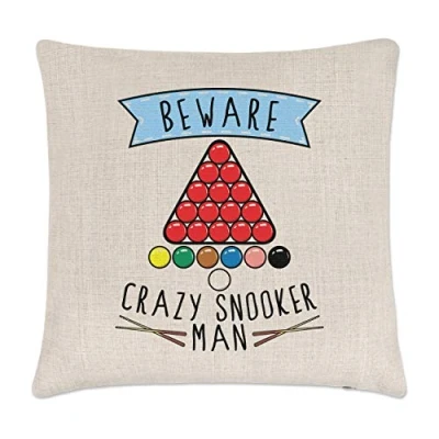 Image of Gift Base Beware Crazy Snooker Man Cushion Cover
