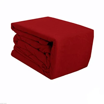 Image of Select ED® Luxuries Flannelette Brushed Cotton Duvet Quilt Cover with Pillow Case Bedding Set (King Size, Red)