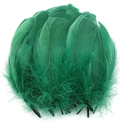 Image of JINLL Natural Goose Feathers Clothing Accessories Pack of 100,Dark Green