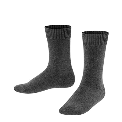 Image of FALKE Unisex Kids Comfort Wool K SO Thick Warm Plain 1 Pair Socks, Grey (Dark 3070), 3 5.5