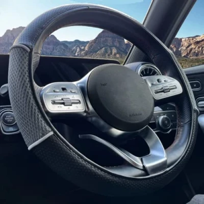 Image of XtremeAuto Universal Car/Van Steering Wheel Cover Sleeve Glove (Grey)