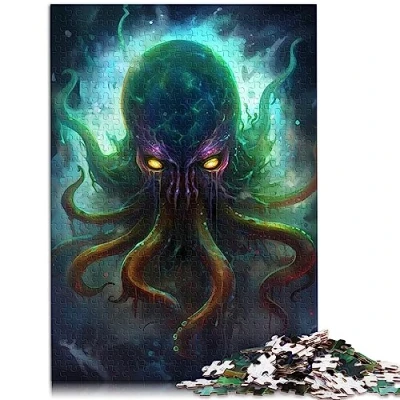 Image of 1000 Piece Jigsaw puzzles for Adults Kraken Mystical Cardboard Adults&amp; Kids Age 12 Years Up 26x38cm