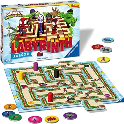 Image of Ravensburger Spiderman and His Amazing Friends Junior Labyrinth The Moving Maze Family Board Game for Kids Age 4 Years Up [Amazon Exclusive]