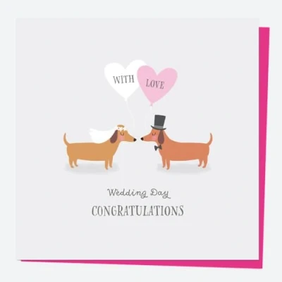 Image of Dotty about Paper Wedding Card Characters Dogs (4771)