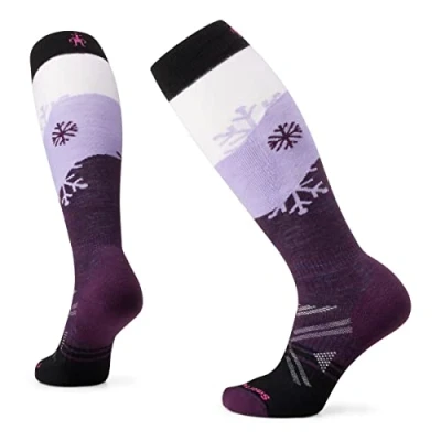 Image of Smartwool Women&#039;s Ski Full Cushion Snowpocalypse Pattern OTC Socks, PURPLE IRIS, Medium