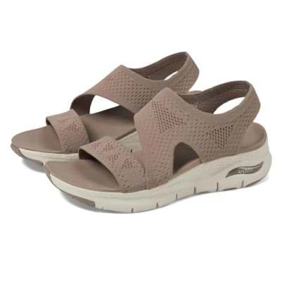 Image of Skechers Women&#039;s Cali Arch FIT Brightest Day, Mocha Knit, 8 UK