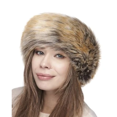 Image of Futrzane Classic Headband Faux Fur Headbands for Women Furry Band Winter Size M (Ginger Classic)