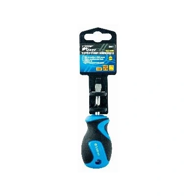 Image of Blue Magnetic 4cm x 5mm Chrome Vanadium Stubby Flathead Screwdriver By Pro User