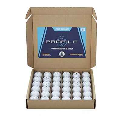 Image of Wilson Amazon Exclusive Golf Balls Prime Distance Profile, 36 Pack, White, WGWR76000