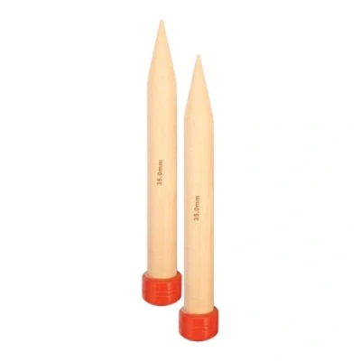 Image of KnitPro KP35273 Basix Birch: Knitting Pins: Single Ended: 35cm x 35.00mm, Birchwood, Multi Colour