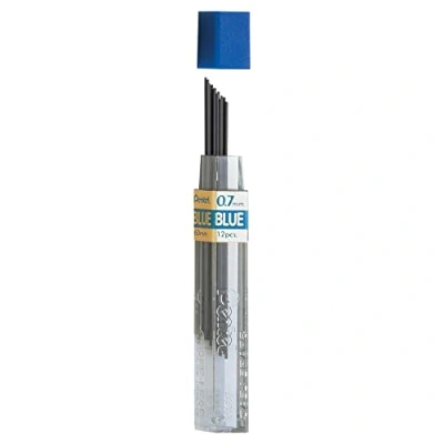 Image of Pentel 0.7mm Automatic Pencil Coloured Leads Blue PPB 7 (3 tubes of 12 leads)