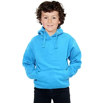 Image of Missmister Unisex Boys girls Hoodies for Plain Kids Fleece Pullover Hoodie Jumper Clothes Hooded Sweatshirt Casual School Wear Top (Turquoise, 9 10 Years)