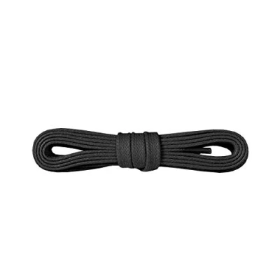 Image of Kaps Fancy Waxed Flat Shoe Boot Laces, 100% Finest Cotton, Colorful Fashion, 5 mm 0.19 inch Width, Many Colours And Lengths, Made in Europe (90 cm 36 6 eyelet pairs / 91 Black)