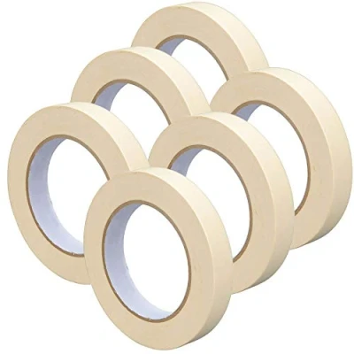 Image of Right Pack Wide Masking Tape 24mm x 50m 6 Rolls For Painting Painters Indoor &amp; Decorating