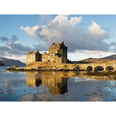 Image of Iliff Eilean Donan Castle Kyle Lochalsh Scotland Photo Premium Wall Art Canvas Print 18X24 Inch
