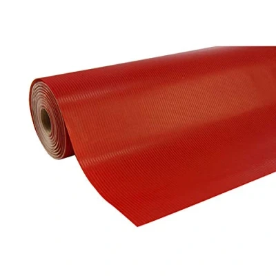 Image of Clairefontaine Ref 507256C Nature Kraft Long Roll Wrapping Paper (Single Roll) 70cm Width x 250m Length, 60gsm Ribbed Solid Red Colour