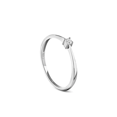 Image of Miore 0.05 Carat Diamond Engagement Ring for women in 9 kt 375 White Gold (O 1/2)