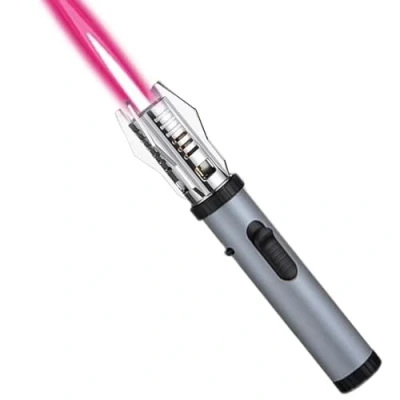 Image of Jet Flame Lighter, Long Butane Refillable Torch Windproof lighter Adjustable for Grill, BBQ, Camping, Stove, Candle (Sold without Gas) (Silver)