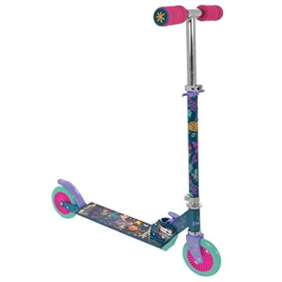 Image of Encanto Kids 2 Wheel Folding Scooter Officially Licensed, 3 Stage Adjustable Handlebars Anti slip deck Rear Brake Lightweight Sturdy Frame 5+ Years.